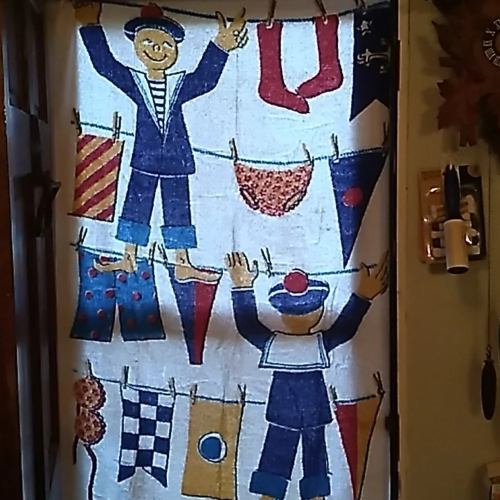 Vintage 1970s sailor boy beach towel