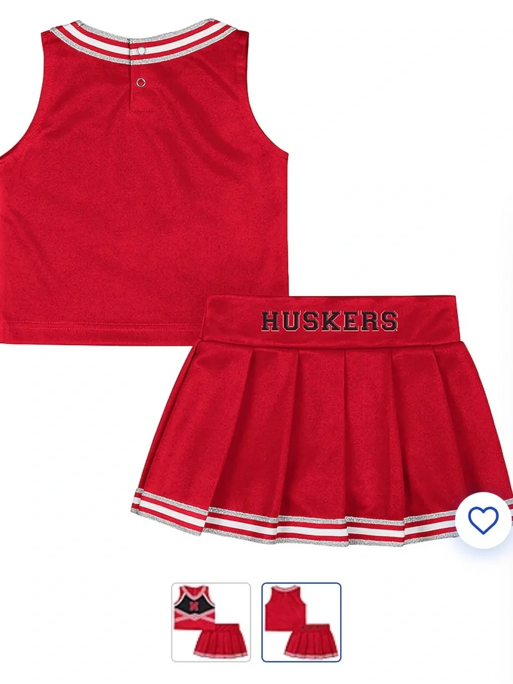Toddler Nebraska Huskers Cheer Two-Piece Set With Pom Poms- 3T