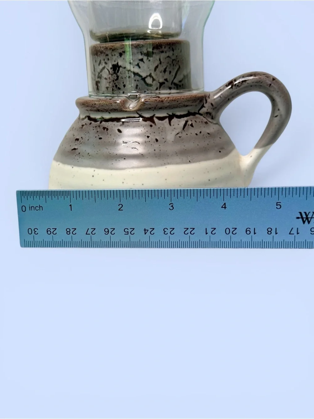 Vintage Studio Pottery Hurricane Lamp Candle Holder Handle Finger Lamp
