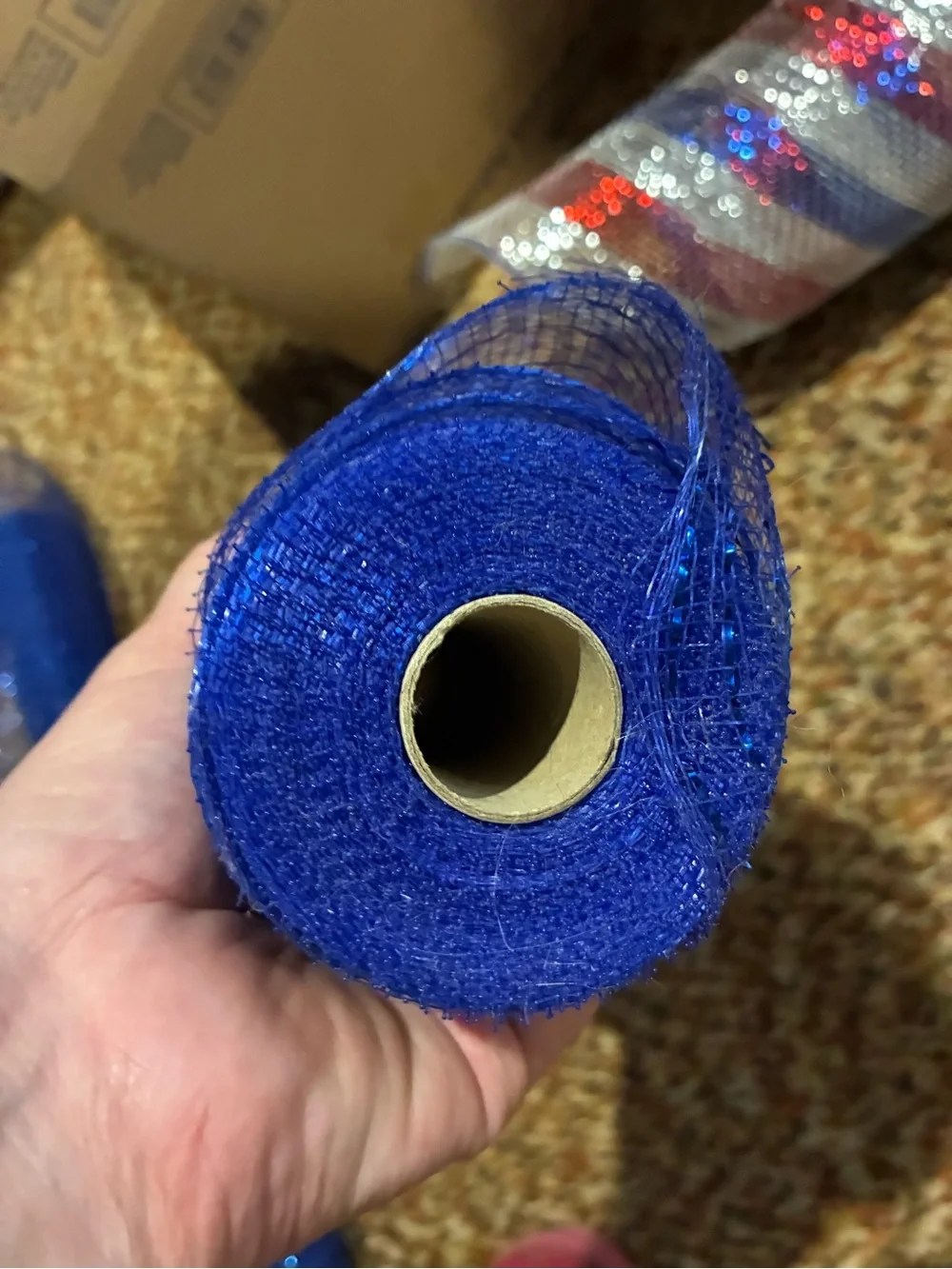 Royal Blue Decorative Mesh Roll for Parties and Crafts