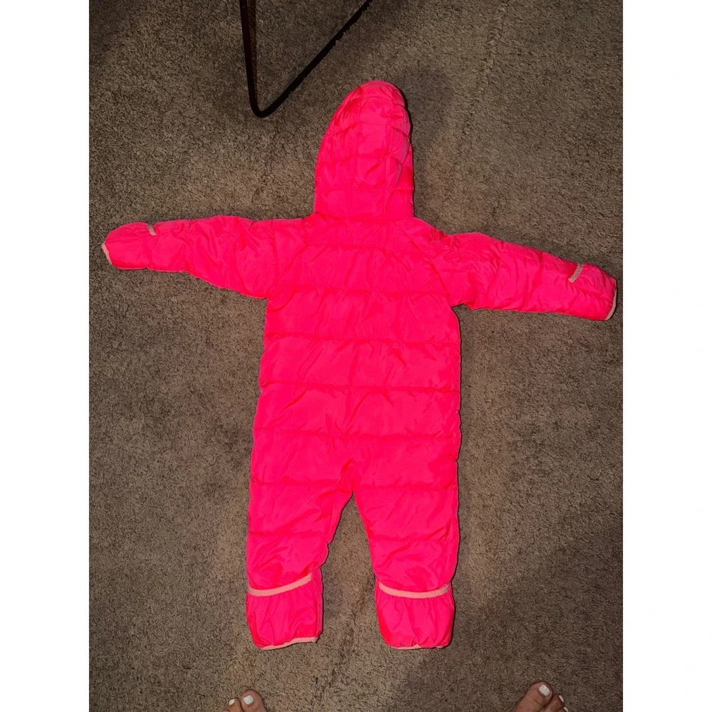 Nike Baby Girls Neon Pink Quilted Puffer Bunting Snowsuit