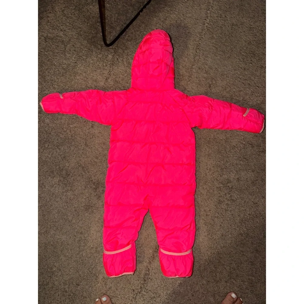 Nike Baby Girls Neon Pink Quilted Puffer Bunting Snowsuit