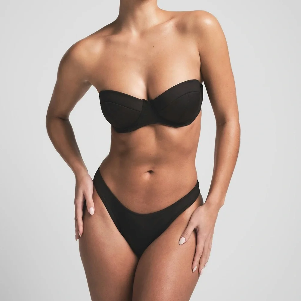 NWOT Skims Signature Swim Dipped Bikini‎ Bottom Onyx Size Large