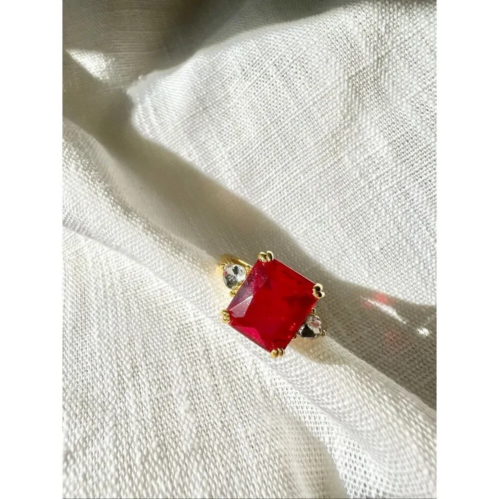 Cherry red cocktail ring