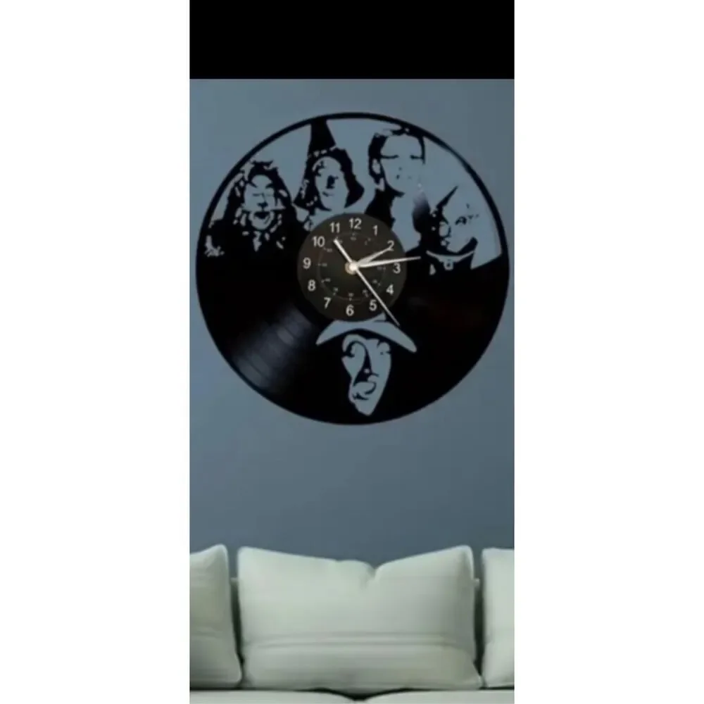 The Wizard of Oz 12”Black Lp wall clock . Battery operated .