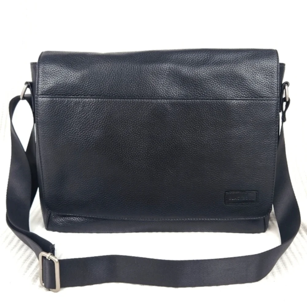 Blackbook Pebble Leather Briefcase Work Bag Adjustable Strap‎ Office Business