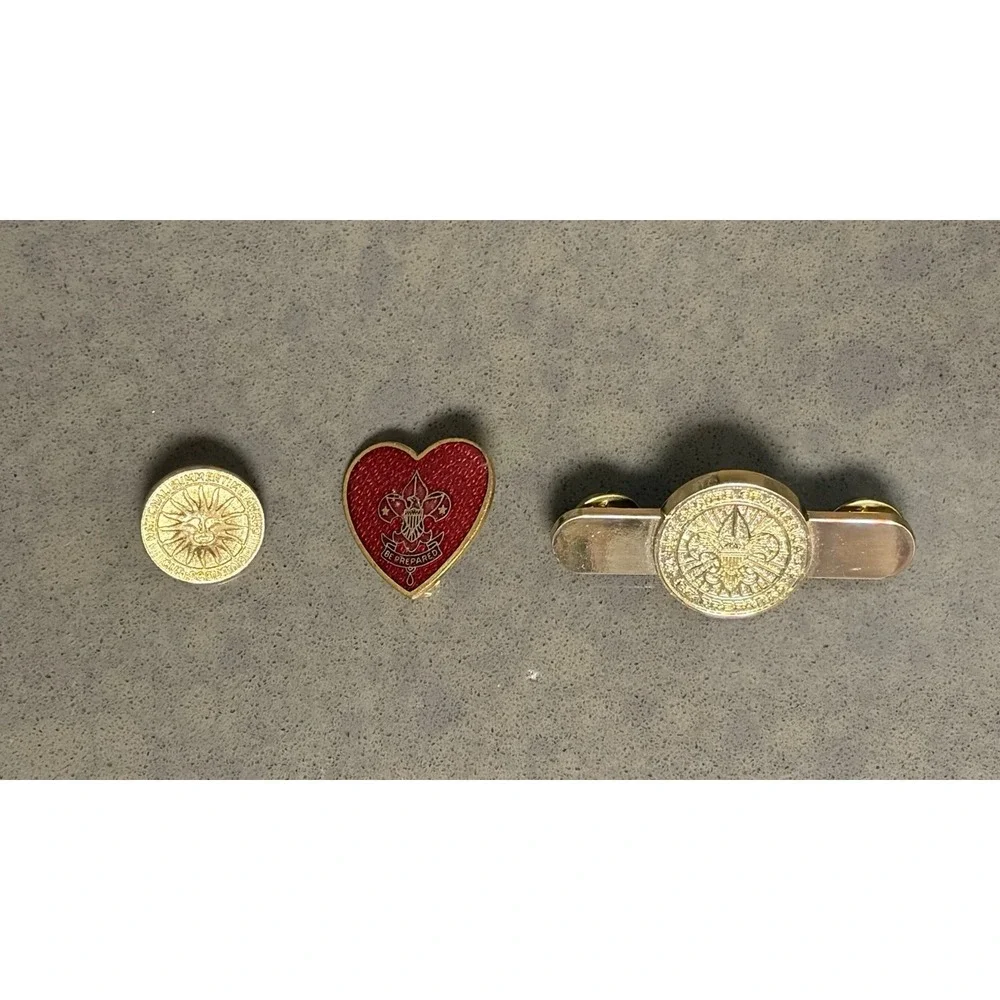 Vintage Boy Scout Pin Lot National Summertime Pack Award Parent Heart BSA Pins