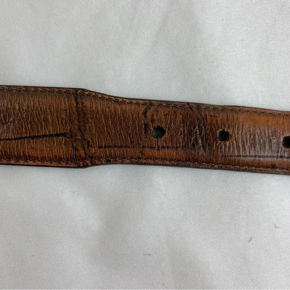 Brighton Vintage Onyx Crocodile Embossed Leather Belt #19408