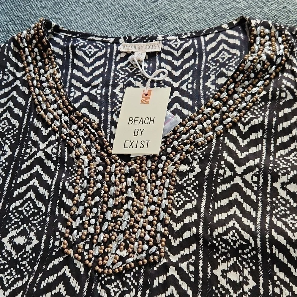 Beach Cover up or just beautiful shirt Bohemian beach Tunic beaded