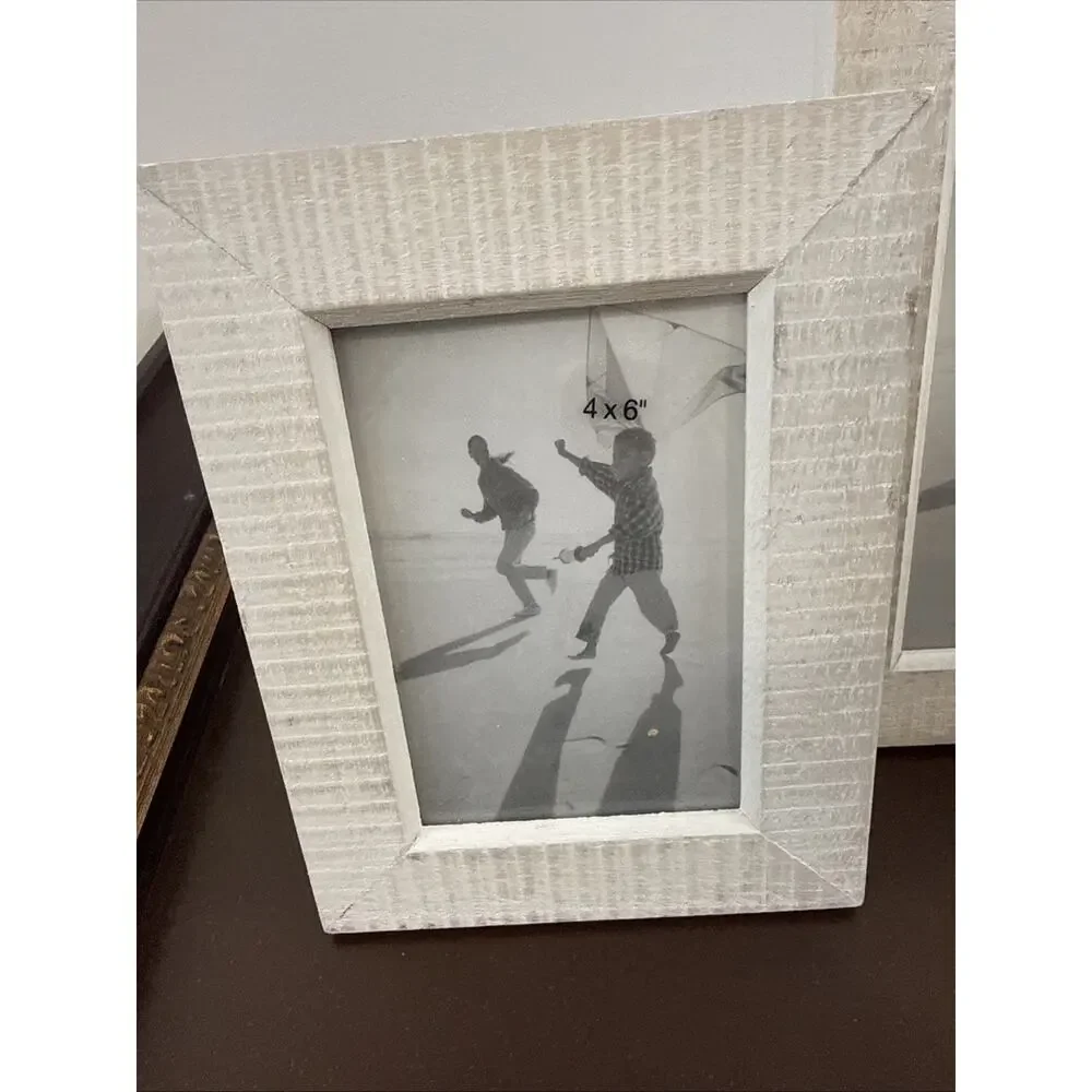 Threshold 4x6 & 5x7 Picture Frames - Wood & Faux Bone - Set of 3 Home Decor New