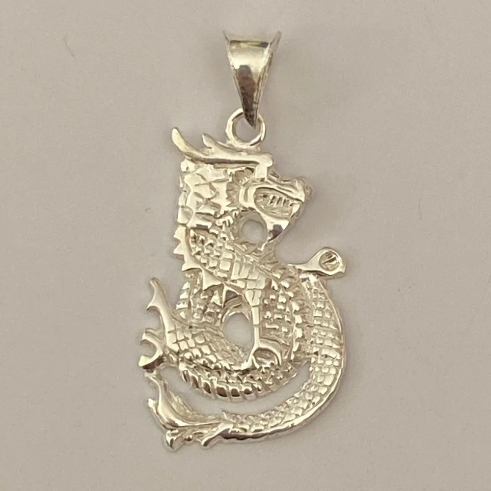 Unisex dragon pendant 925 silver