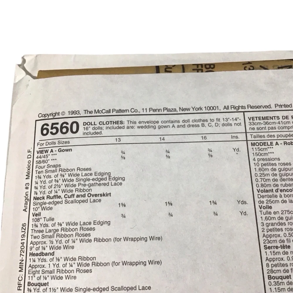 McCalls doll patterns