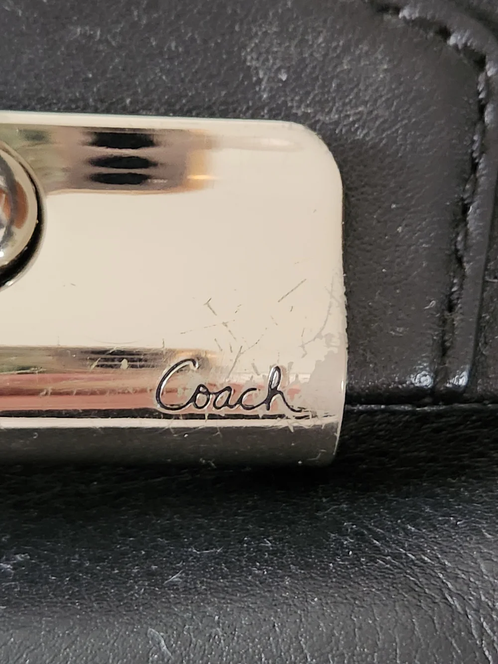 Coach black leather