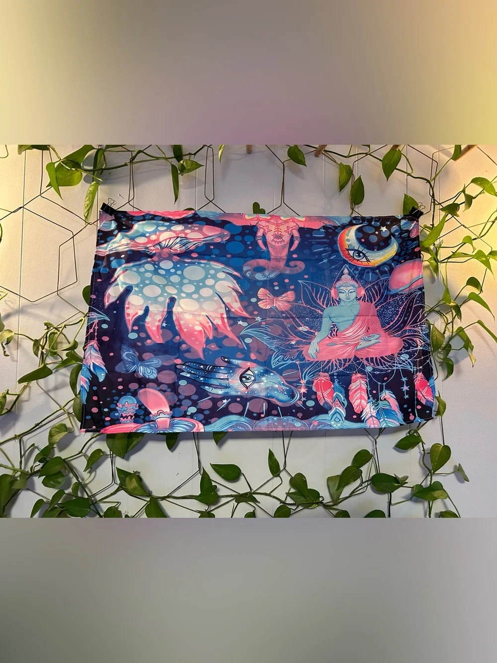 New tapestry trippy rave home wall decor meditate hippy boho third eye jellyfish