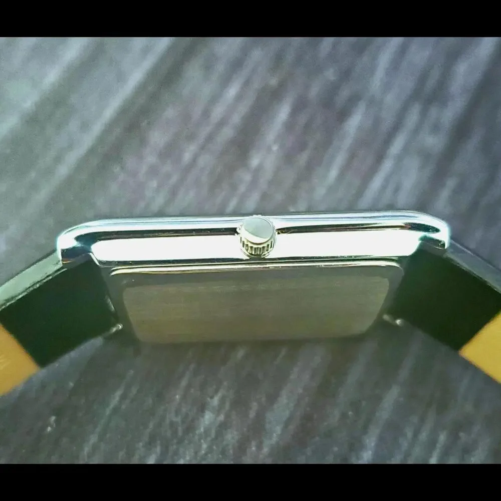 Pierre Lucerne Seiko Y120 Mens SQ Tank Watch Roman‎ Wave Dial