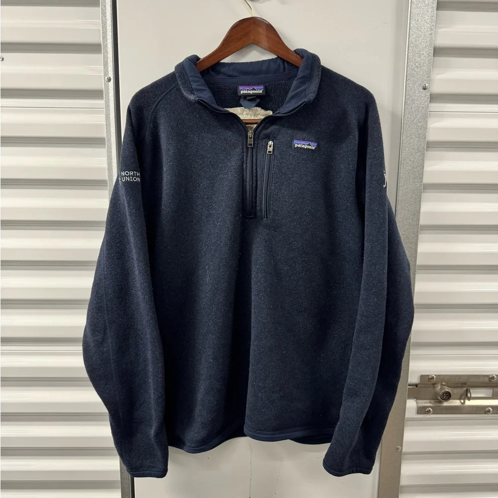Patagonia Full Zip Up Sweatshirt‎ Blue Company Embroidered Mens XL Utility Work