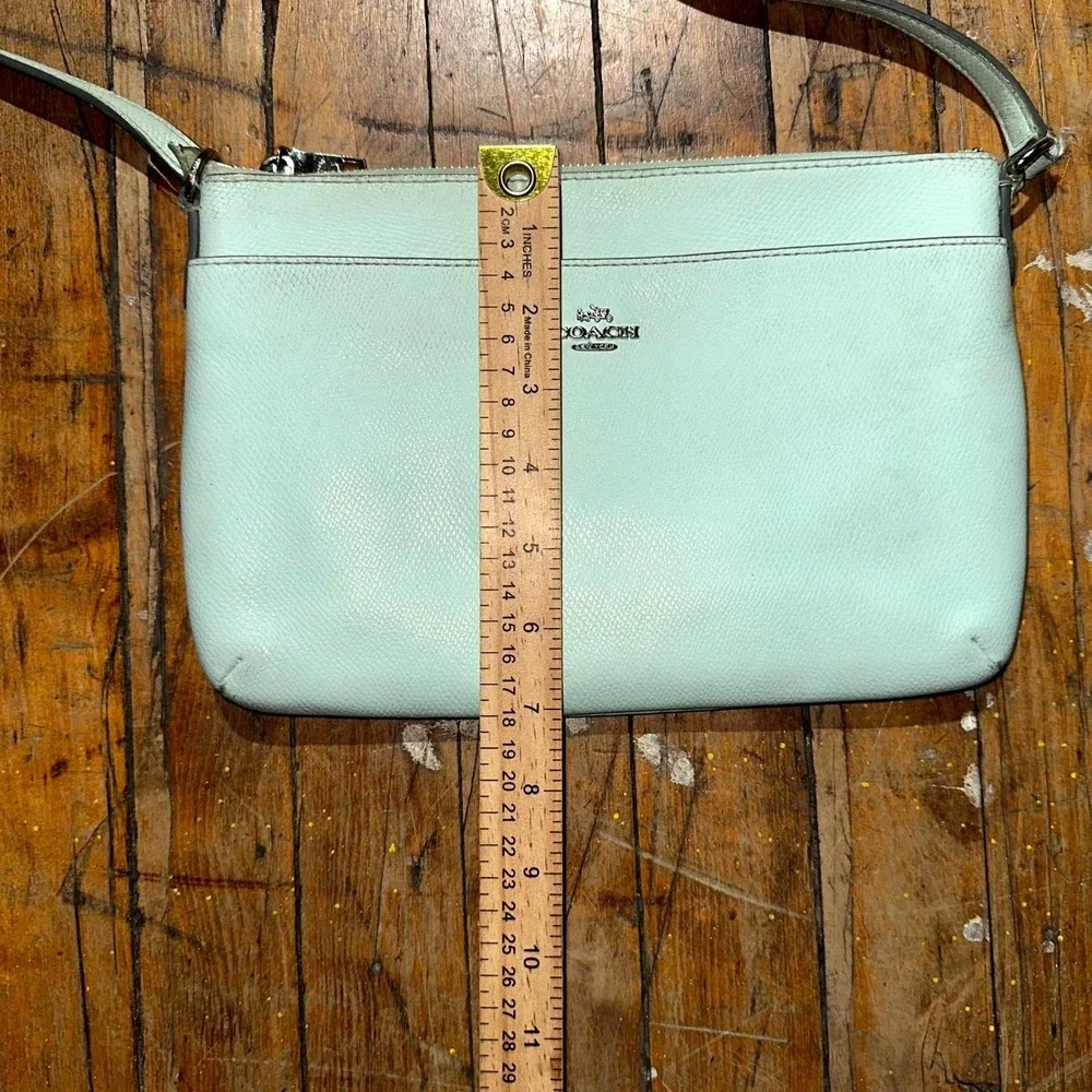 Coach CrossGrain Leather‎ EW Poppy Crossbody Bag Blue Topaz Adjustable Strap