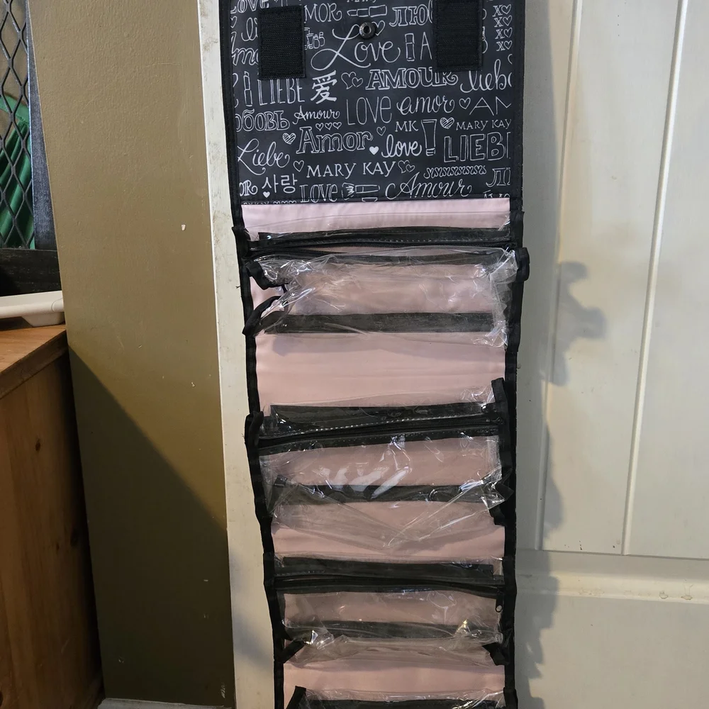 Mary Kay Hanging Makeup Organizer with Clear Zip Pockets