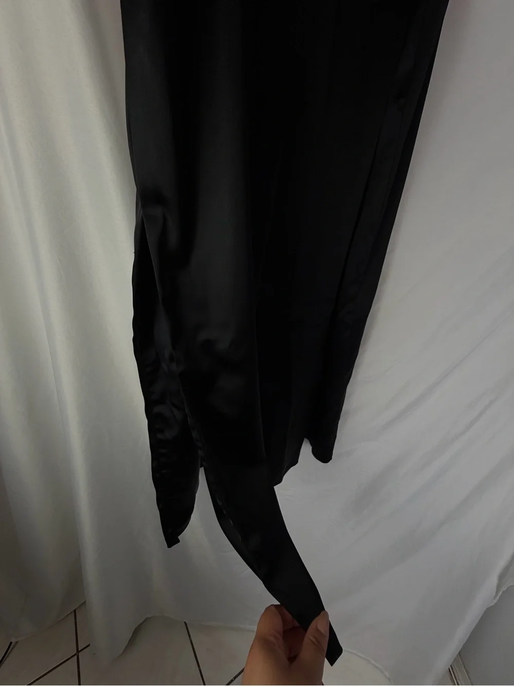 Abercrombie & Fitch Black Satin Midi Slip Skirt XL Quiet Luxury Capsule Wardrobe