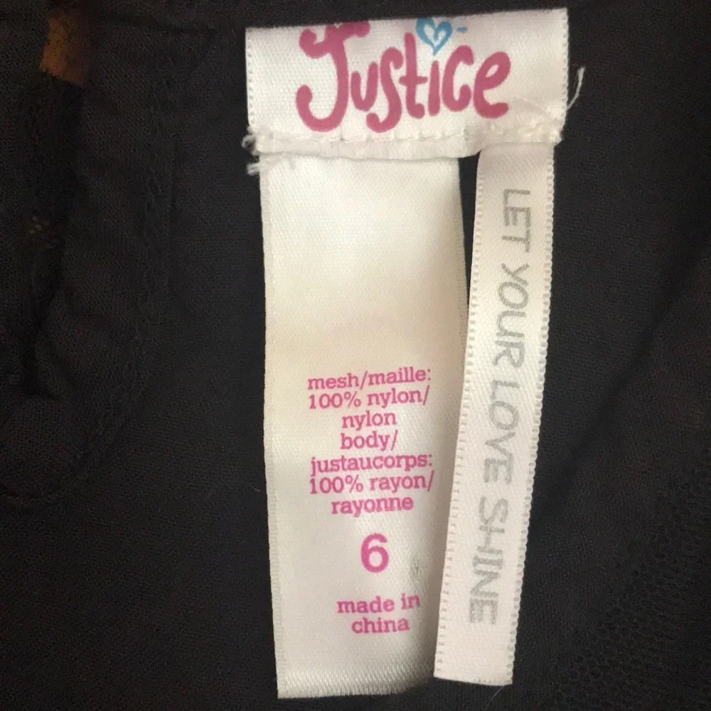 Justice girls black