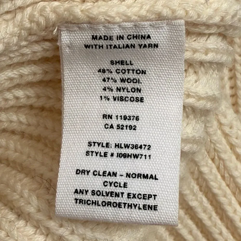 Helmut Lang Butter Crochet Detail Crewneck Sweater Size XS Retail $520