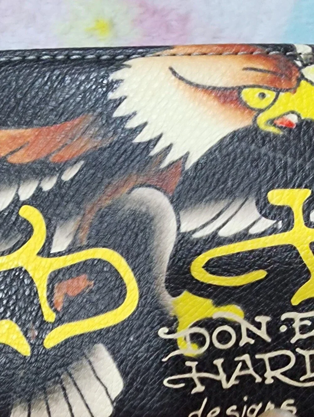 Ed Hardy Bifold Wallet Multicolor Eagle Tattoo Graphic w/ Gift Box New With Tags
