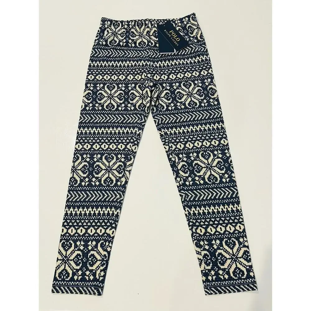 Polo Ralph Lauren Girl’s Fair Isle Print HOLIDAY Leggings  Size L ((12-14)