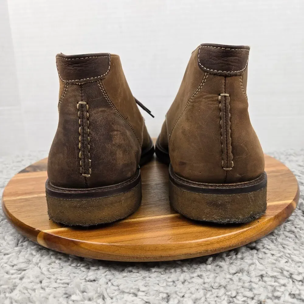Johnston Murphy Men 9.5M Copeland Brown Leather Lifestyle Crepe Sole Chukka Boot