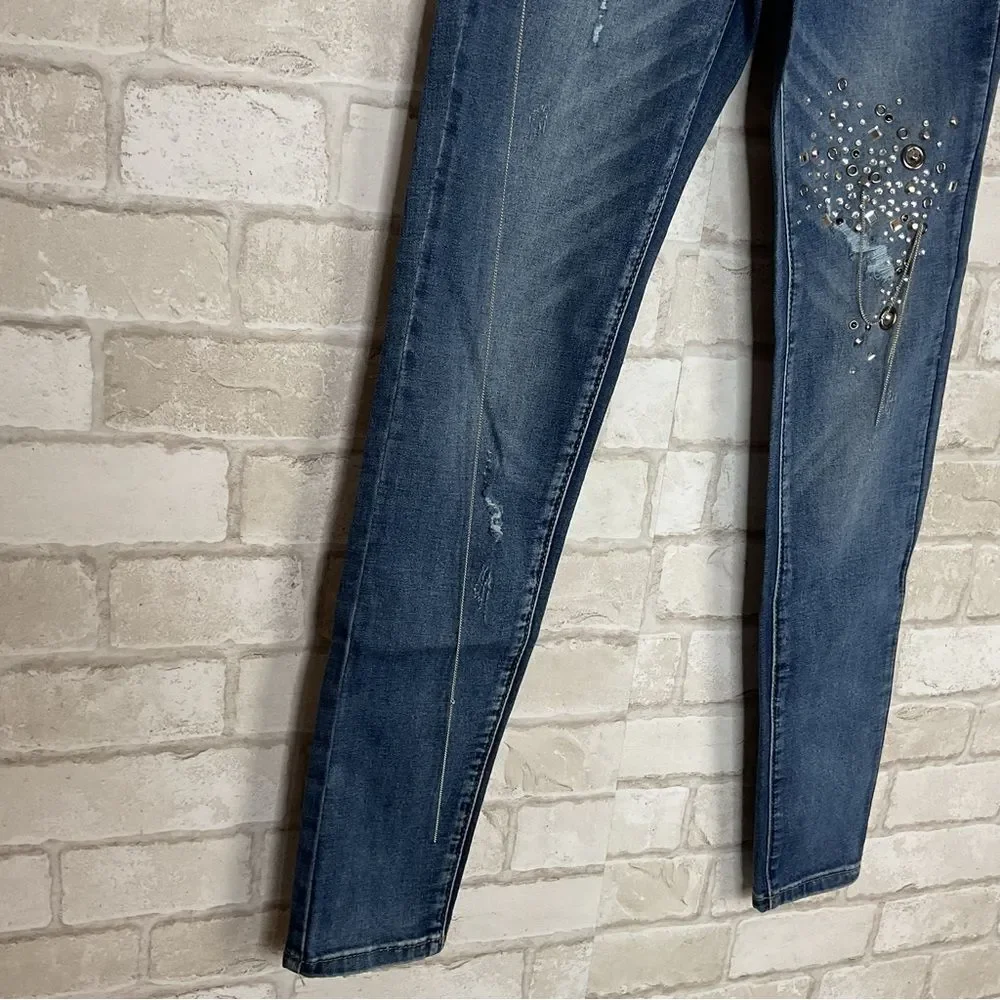 Denim Couture embellished blue