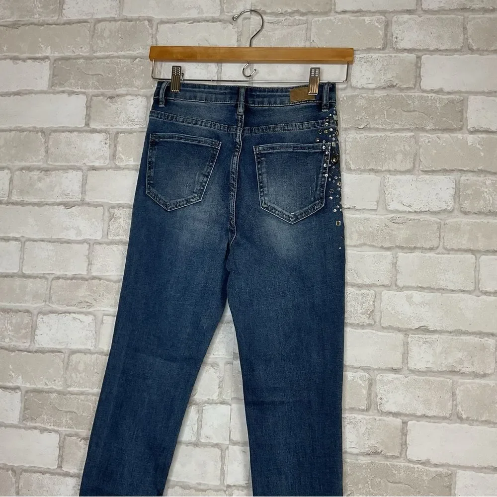 Denim Couture embellished blue