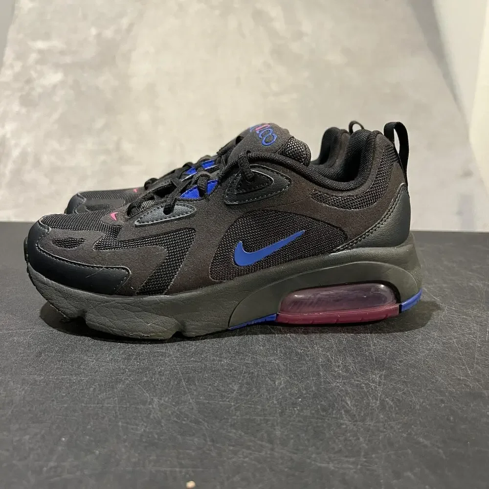 Nike Air Max 200 Shoes Youth Size 4.5Y Black Blue Pink AT5627-010 Sneakers GS