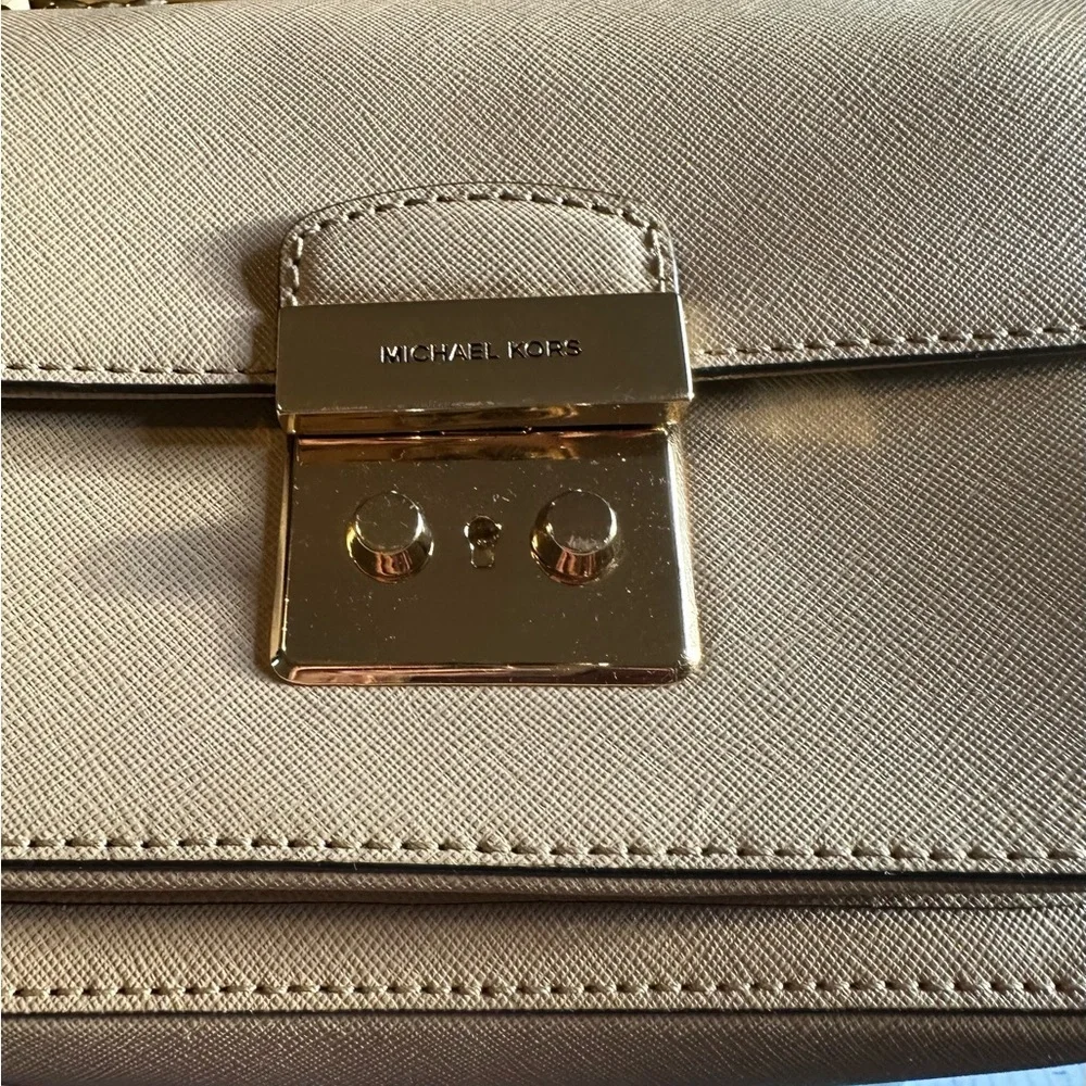Michael Kors Tan Crossbody Bag with Gold Details