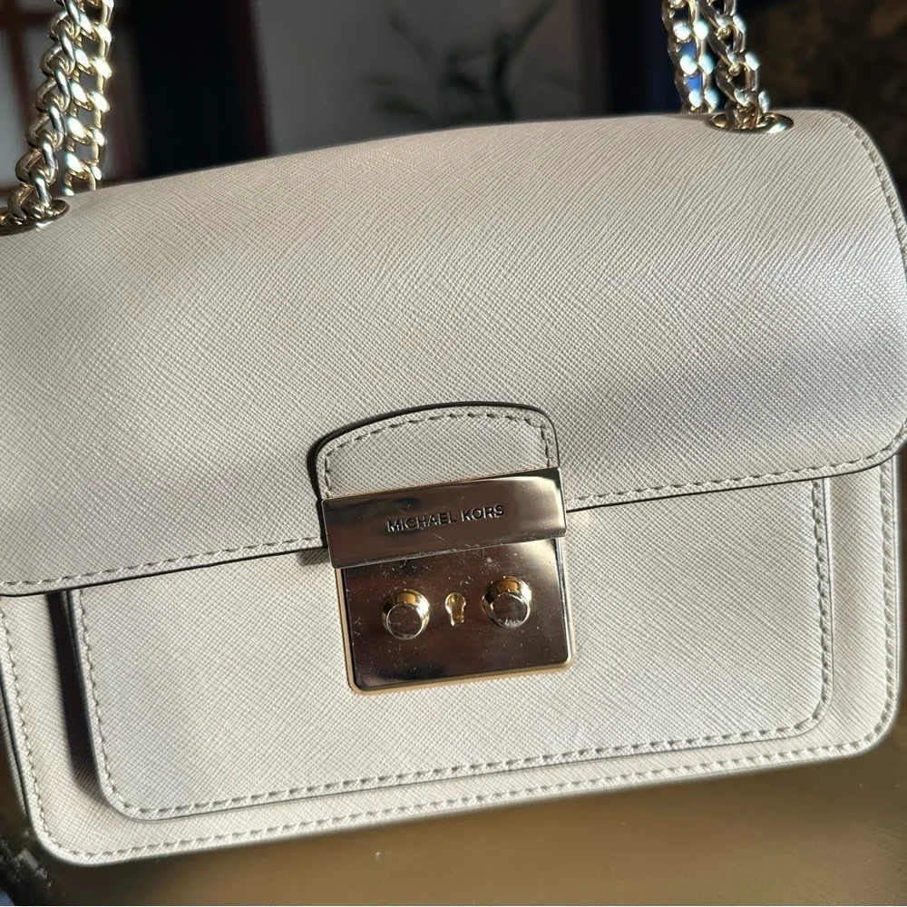 Michael Kors Tan Crossbody Bag with Gold Details