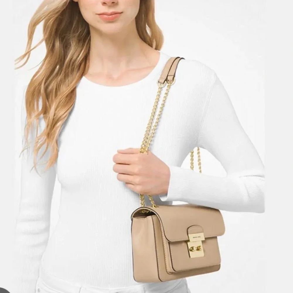 Michael Kors Tan Crossbody Bag with Gold Details