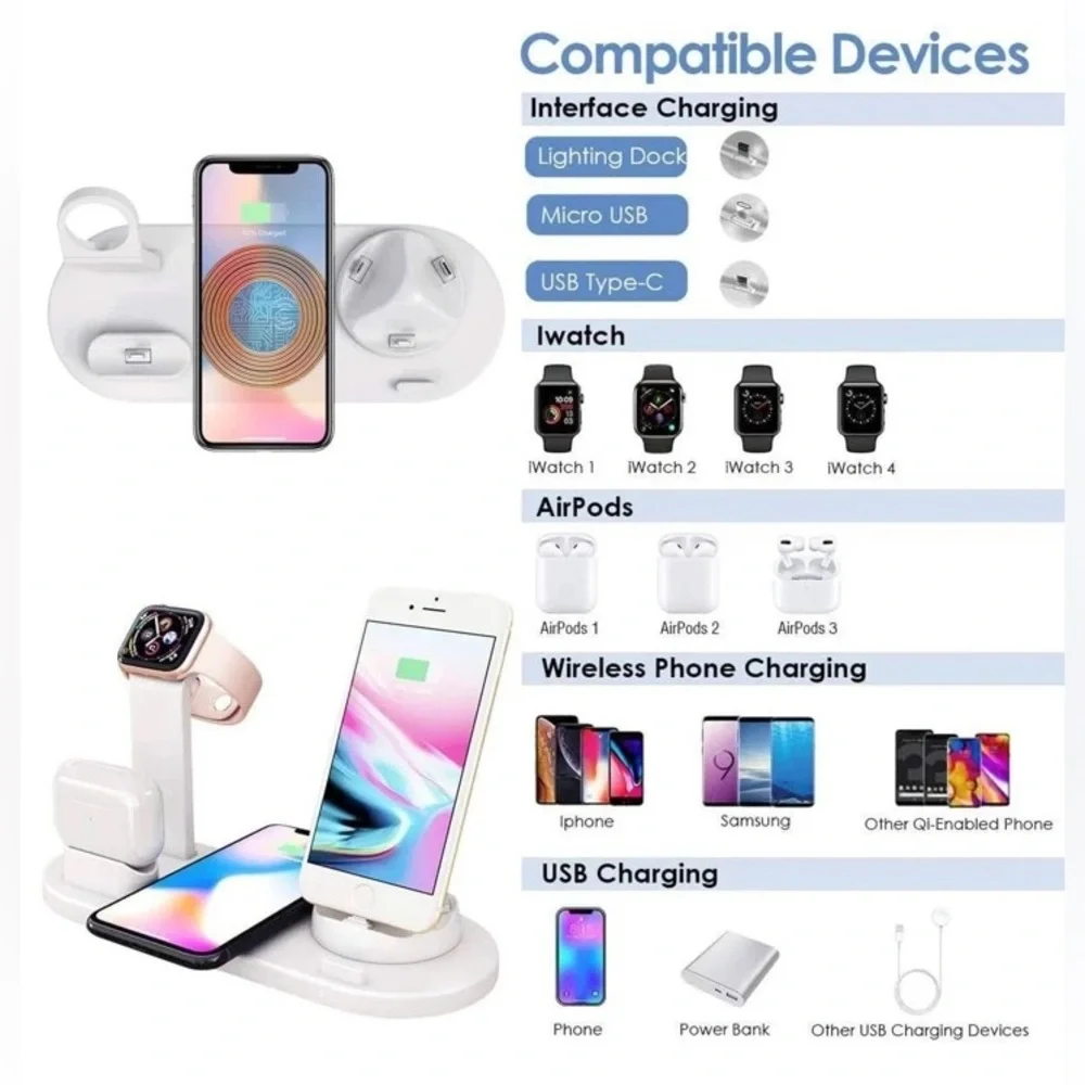 4 in 1 iPhone charger station Compatible With Apple Watch