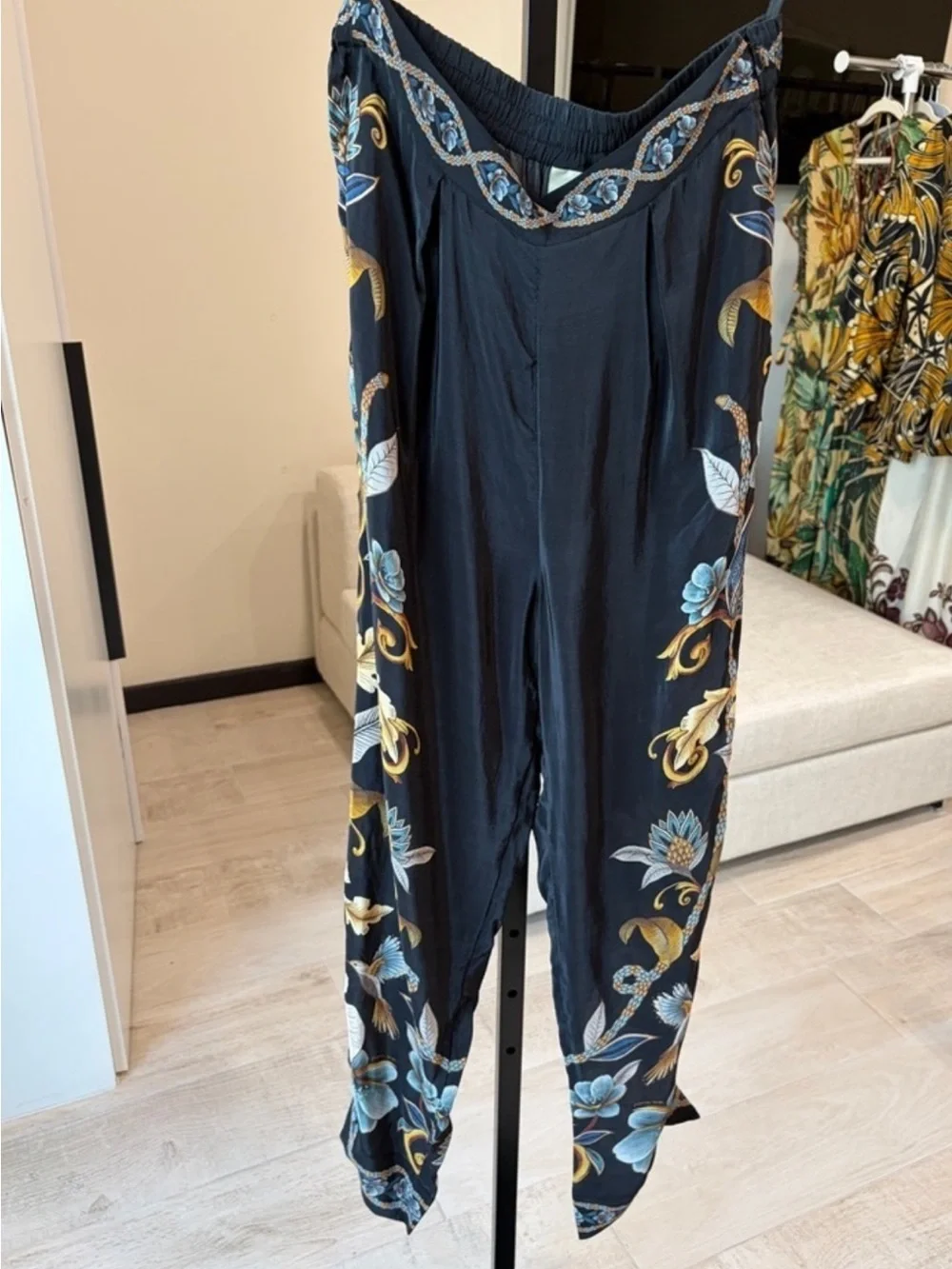 Black Flowerful Garden Pajama Pants by Farm Rio! DT