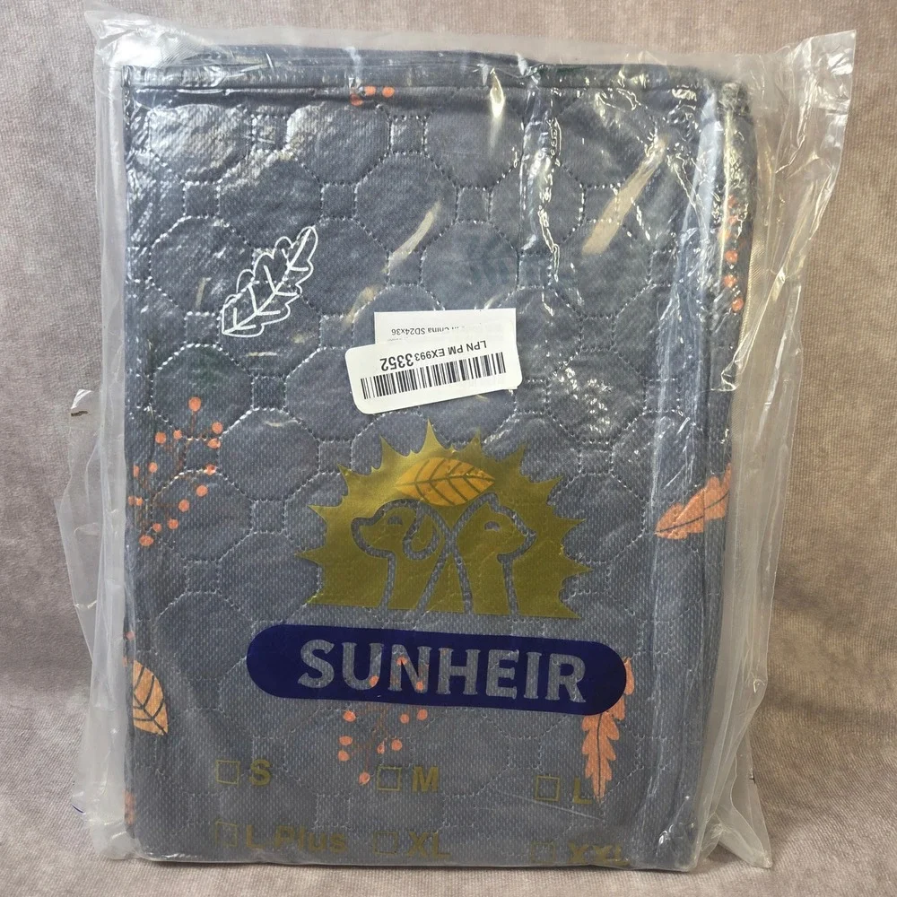 Sunheir Washable Dog Pee Pad Gray Fall Leaf Print Waterproof Pet Mat 24x36 NEW