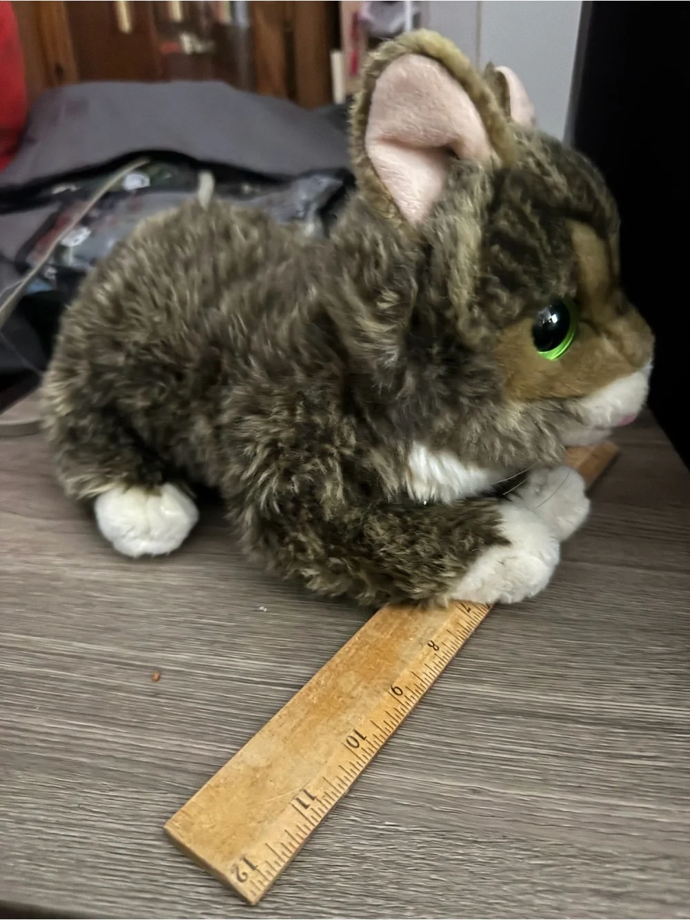Lil Bub Plush Brown Tabby Cat Toy with Green Eyes