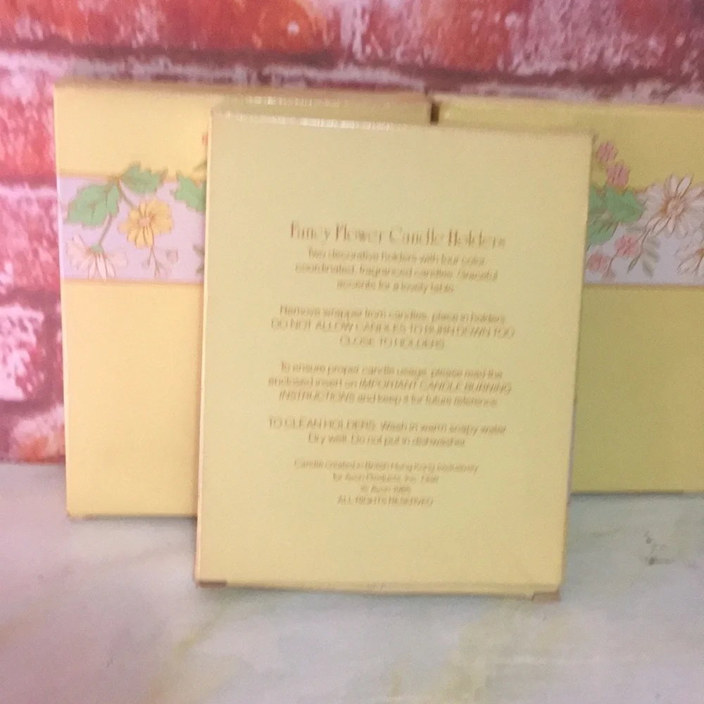 Vintage Avon Set of Three Pastel Fancy Flower Daisy Candle Sets
