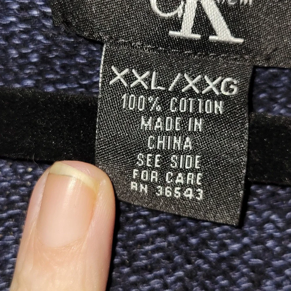Calvin Klein Cable Knit‎ Sweater Pullover 1/4 Zip Mock Neck Long Sleeve Blue XXL