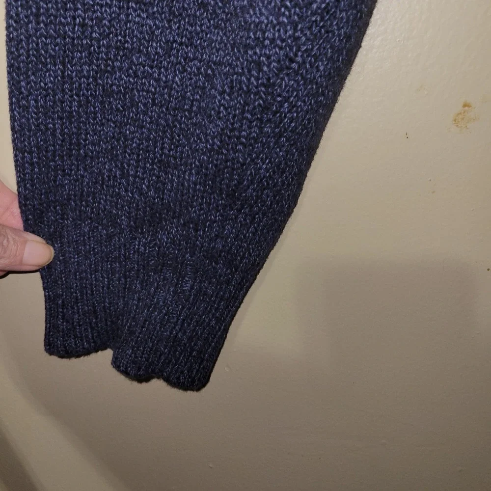 Calvin Klein Cable Knit‎ Sweater Pullover 1/4 Zip Mock Neck Long Sleeve Blue XXL