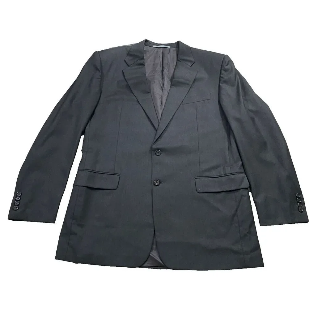 Hickey Freeman 44L Gray Loro Piana Tasmanian Super 130's Wool 2 Btn Blazer‎