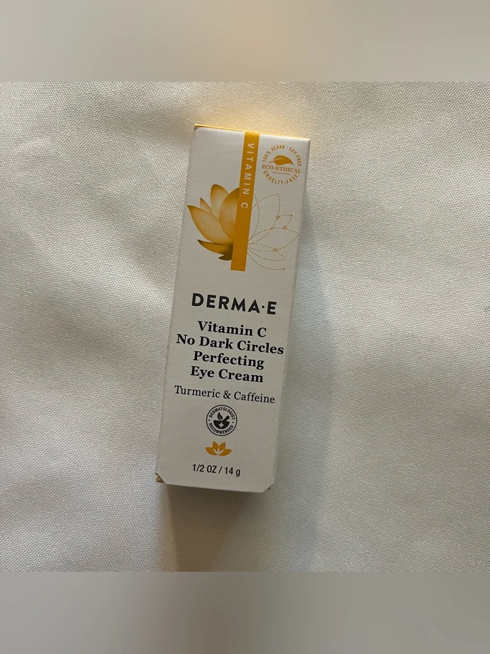 Derma E No Dark Circles Perfecting Vegan Eye Cream 0.5 Oz Full Size NWT