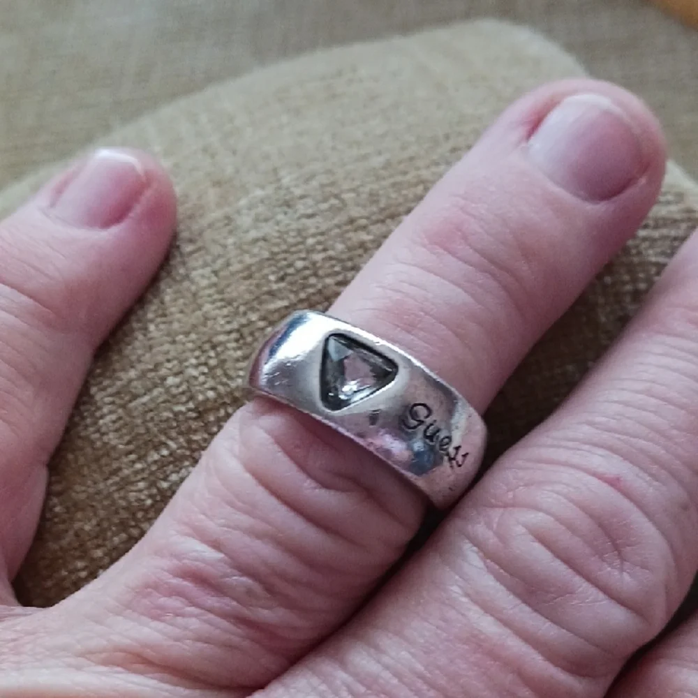 Silver Tone GUESS Ring