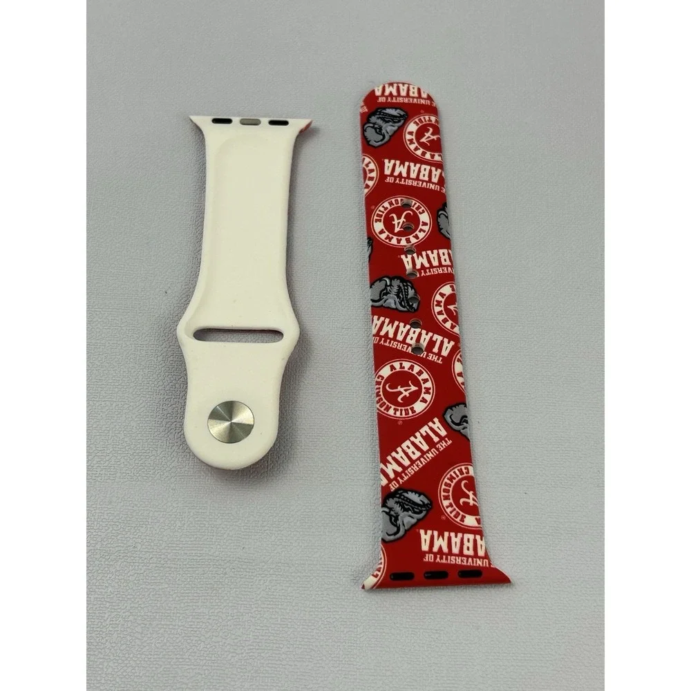 Alabama Crimson Tide Apple Watch Band Red Silicone Sport Strap NCAA