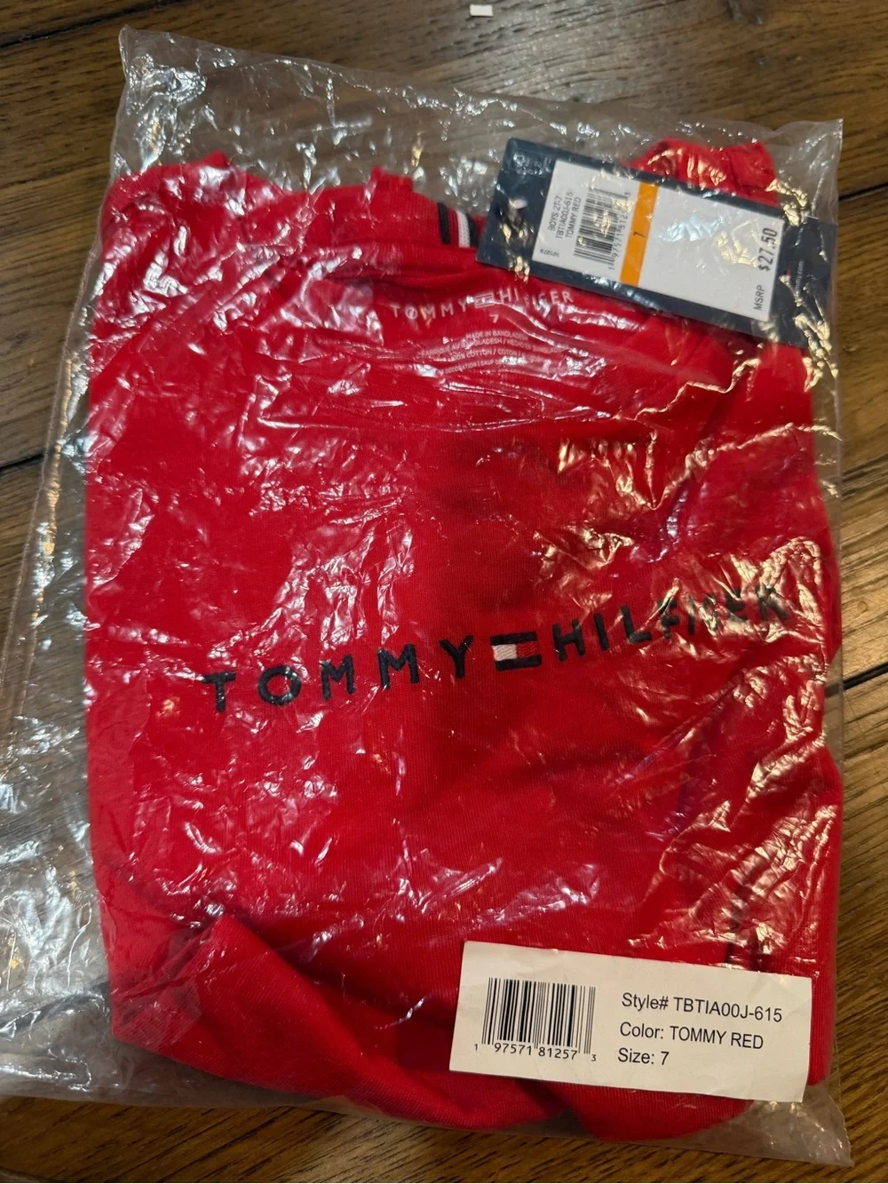 Tommy Hilfiger Red Logo Tee with Iconic Flag