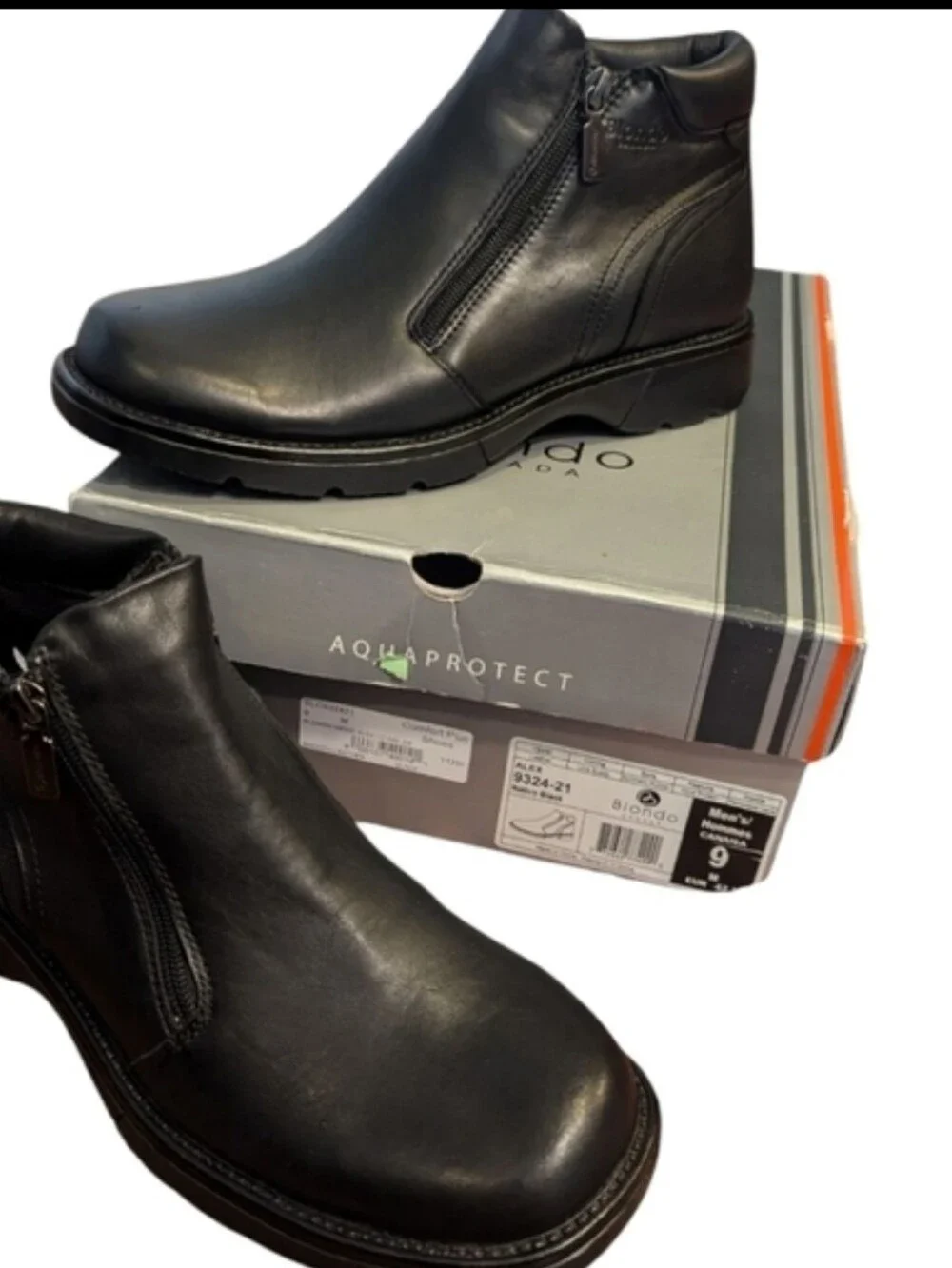 new Blondo Black Leather Alex Double Zip Comfy Chukka Boots NWT Sz 9