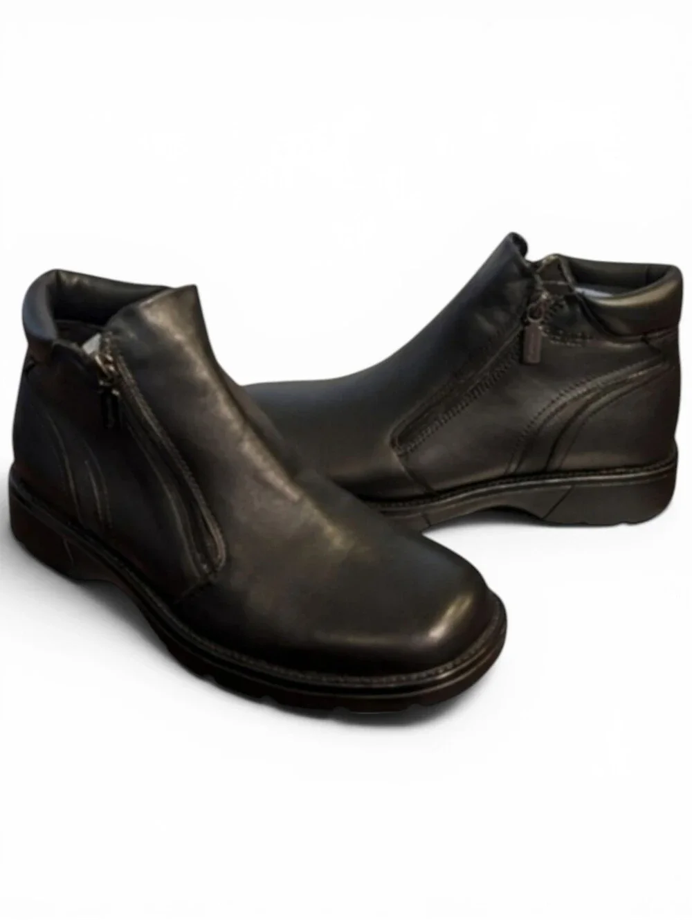 new Blondo Black Leather Alex Double Zip Comfy Chukka Boots NWT Sz 9