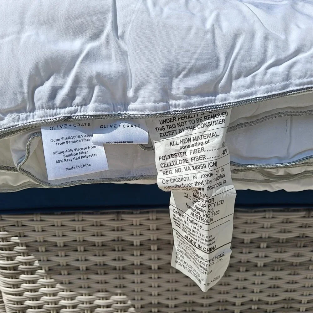 Olive Crate 100% Bamboo - Cooling Comforter Duvet Insert [DISPLAY] OVERSIZE KING