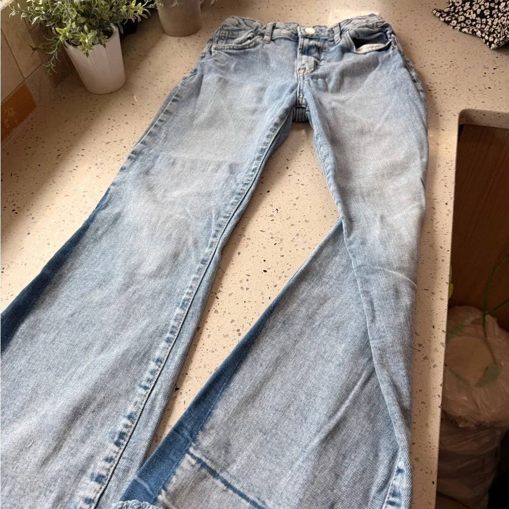 GAP Light Blue two-tone girl’s high rise Flare Jeans 12
